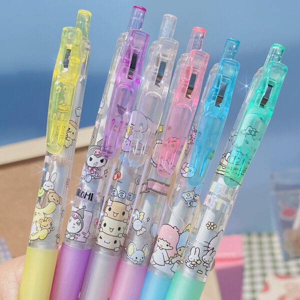 Cartoon Pen Cute Cartoon Sanliou Press Neutral Pen Students Write Black Neutral Pen School Office