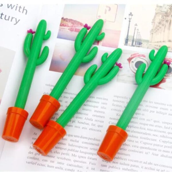 Cactus Cute Kawaii Cactus Ornaments Bonsai Potted Plant Gel Pen Office School Supplies Stationery - Image 2