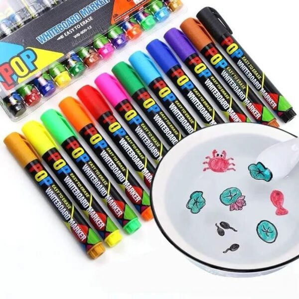 Magical Water Painting Pen, Magical Floating Ink Pen , Erasing Whiteboard Marker, Magical Water Painting Pens Kit Set for Kids, A Watercolor Pen That Can Float in The Water - Image 4