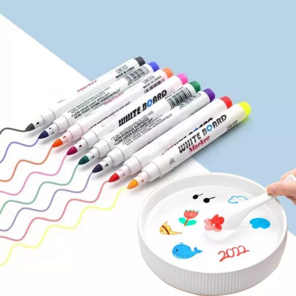 Magical Water Painting Pen, Magical Floating Ink Pen with Spoon, Erasing Whiteboard Marker, Magical Water Painting Pens Kit Set for Kids, A Watercolor Pen That Can Float in The Water - Image 3