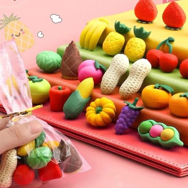 4 Pcs Fruit Erasers - Image 2