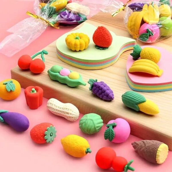 4 Pcs Fruit Erasers - Image 3