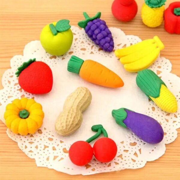 4 Pcs Fruit Erasers