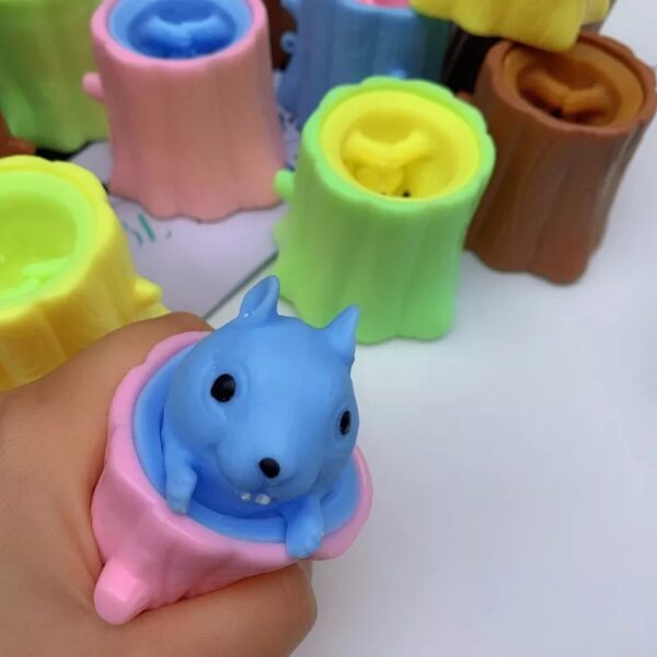 Funny Squishy Cute Antistress Squeeze Rising Toys Mouse Wooden Squirrel Puppet Toy - Image 2