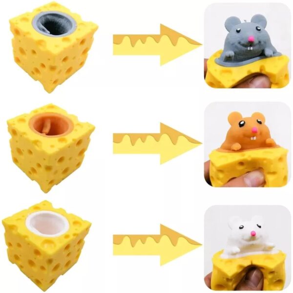 Funny Squishy Cute Antistress Squeeze Rising Toys Mouse Cheese Mouse Puppet Toy - Image 3