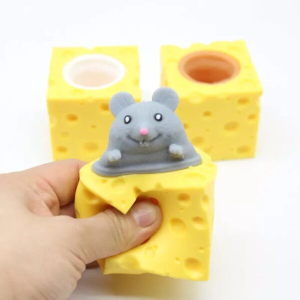 Funny Squishy Cute Antistress Squeeze Rising Toys Mouse Cheese Mouse Puppet Toy - Image 4