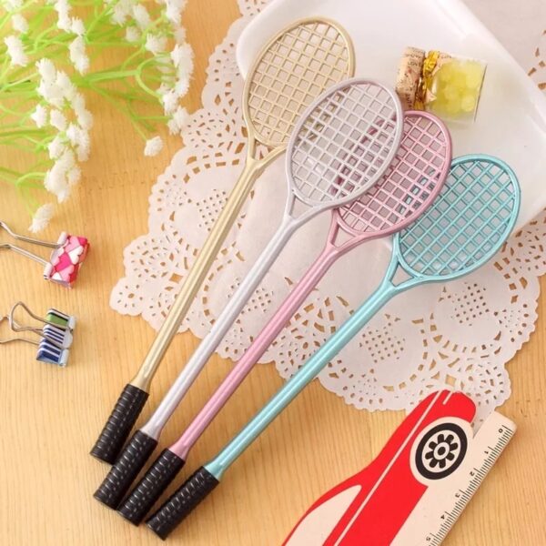 RACKET 1Pcs Personalized Kawaii Writing Pens Creative School Stationery Cute Badminton Racket Gel Pen For Kids 0.38mm Random - Image 5