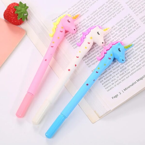 UNICORN Cartoon Star Spot Unicorn 0.5mm Black Signature Pen Student Writing Gel Pen Cartoon Printing Office Stationery