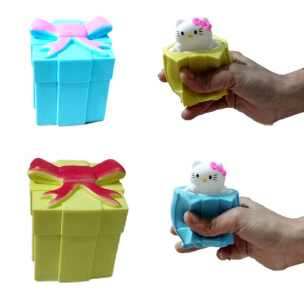 Funny Squishy Cute Antistress Squeeze Rising Toys Mouse Gift Box Cat Puppet Toy - Image 3