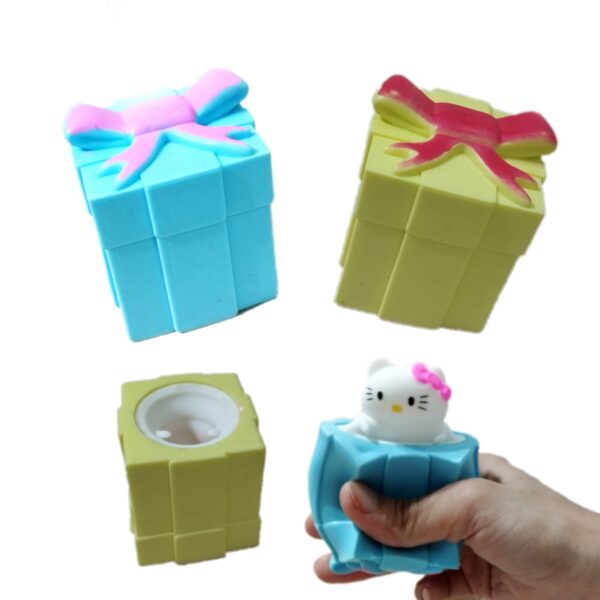 Funny Squishy Cute Antistress Squeeze Rising Toys Mouse Gift Box Cat Puppet Toy - Image 4