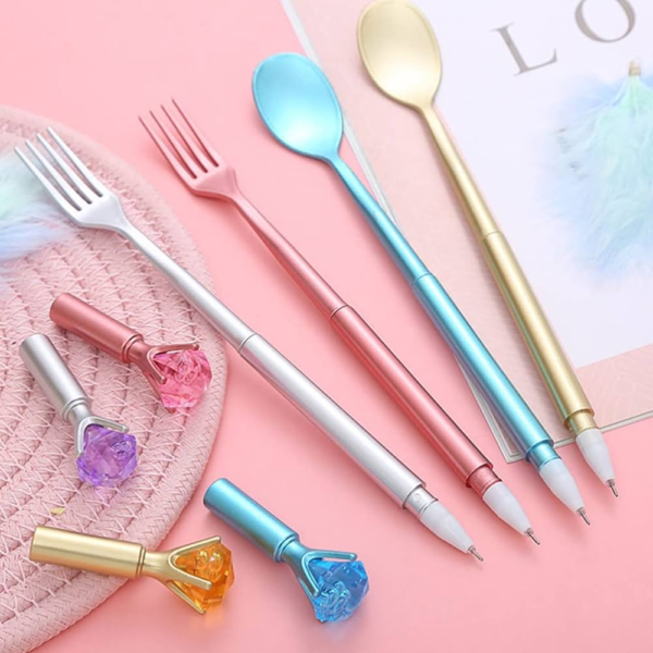 KITCHEN Piese Lytwtw's Stationery Kawaii Diamonds Cute Lovely Candy Comb Spoon Gel Pen Office Creative Gift Sweet Pretty Funny Pens