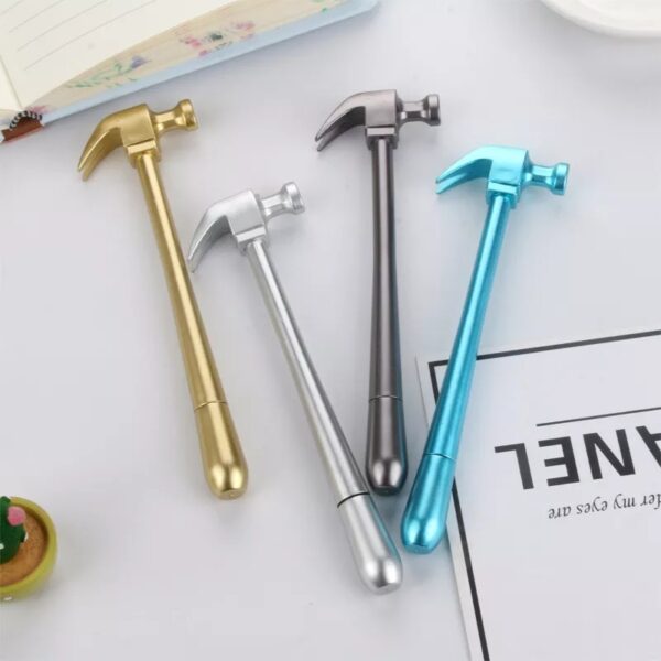 HARDWARE Metallic Hammer Tools Stationery Creative Gel Pen Simulation School Office Supply Cute Kawaii Funny Gift Prize - Image 2