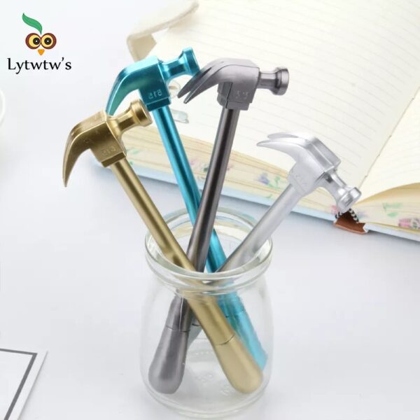 HARDWARE Metallic Hammer Tools Stationery Creative Gel Pen Simulation School Office Supply Cute Kawaii Funny Gift Prize - Image 3