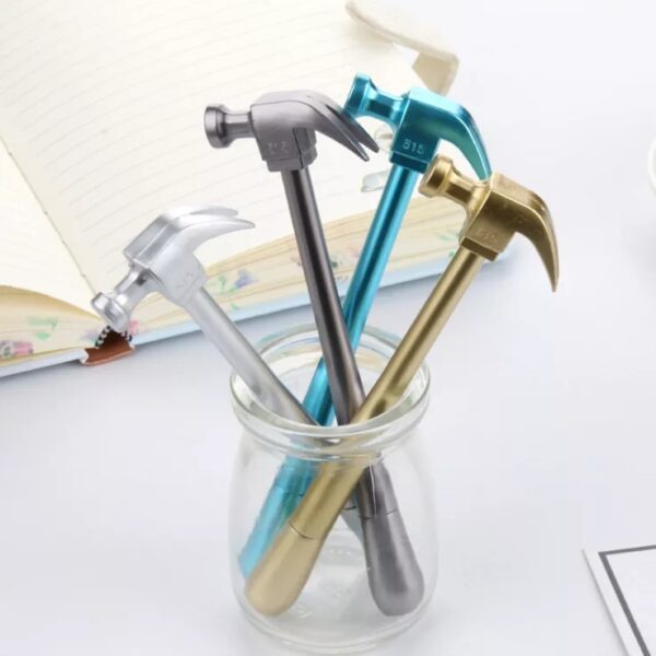 HARDWARE Metallic Hammer Tools Stationery Creative Gel Pen Simulation School Office Supply Cute Kawaii Funny Gift Prize