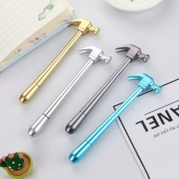 HARDWARE Metallic Hammer Tools Stationery Creative Gel Pen Simulation School Office Supply Cute Kawaii Funny Gift Prize - Image 4