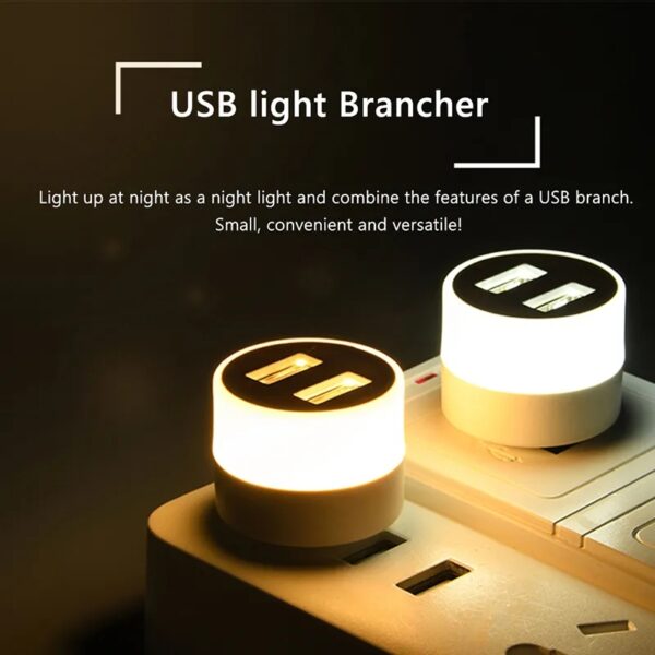 Mini Portable LED Book Lights USB Extender Multi-function Plug-and-Play Reading Lamp Power Bank PC