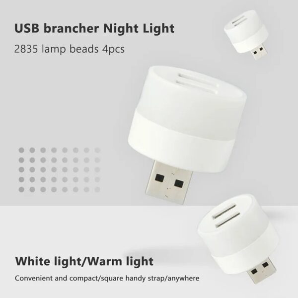 Mini Portable LED Book Lights USB Extender Multi-function Plug-and-Play Reading Lamp Power Bank PC - Image 5