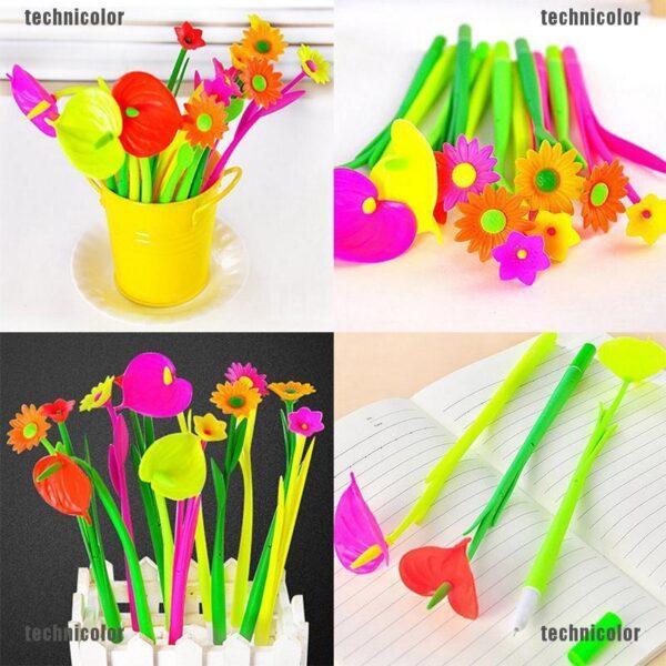 FLOWERS New Style Popular Stationery Gift Lovely Flowers Grass Gel Pen Sign Pen - Image 2