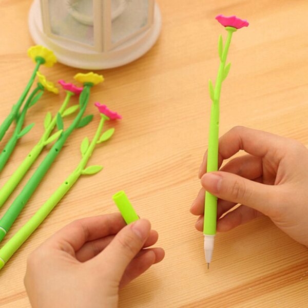 FLOWERS New Style Popular Stationery Gift Lovely Flowers Grass Gel Pen Sign Pen - Image 4