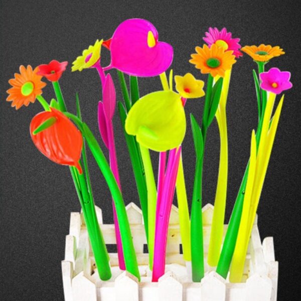 FLOWERS New Style Popular Stationery Gift Lovely Flowers Grass Gel Pen Sign Pen - Image 5