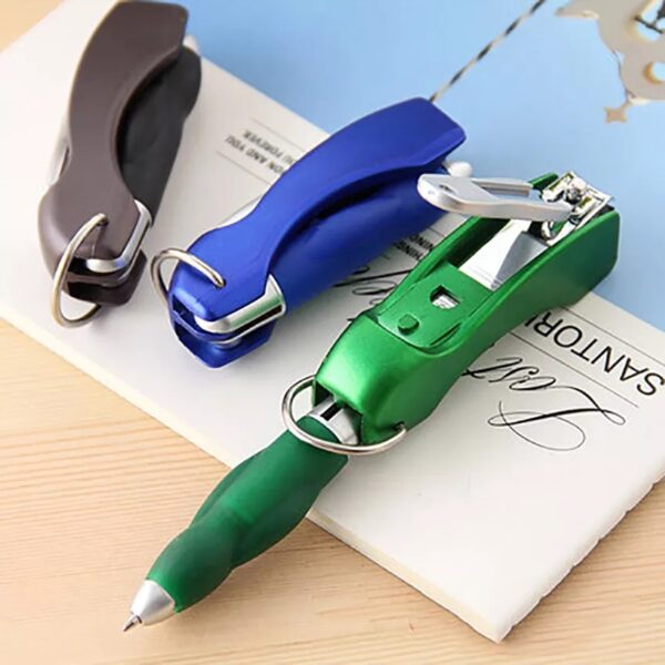 NAIL CLIPPERS Protable Key Chain Ballpoint Pen Folding Metal Nail Clippers Ballpoint Pens - Image 8