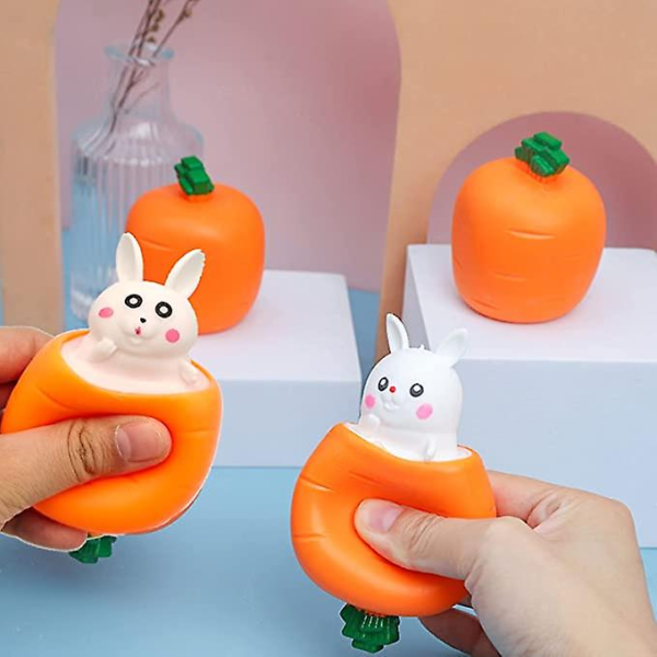 Funny Squishy Cute Antistress Squeeze Rising Toys Mouse Carrot Rabbit Puppet Toy - Image 2