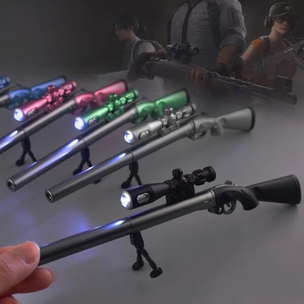 Sniper Rifle Imogi Gel Pen Wtih Torch Creative Survival Game Gun Toy Gel Pens - Image 3