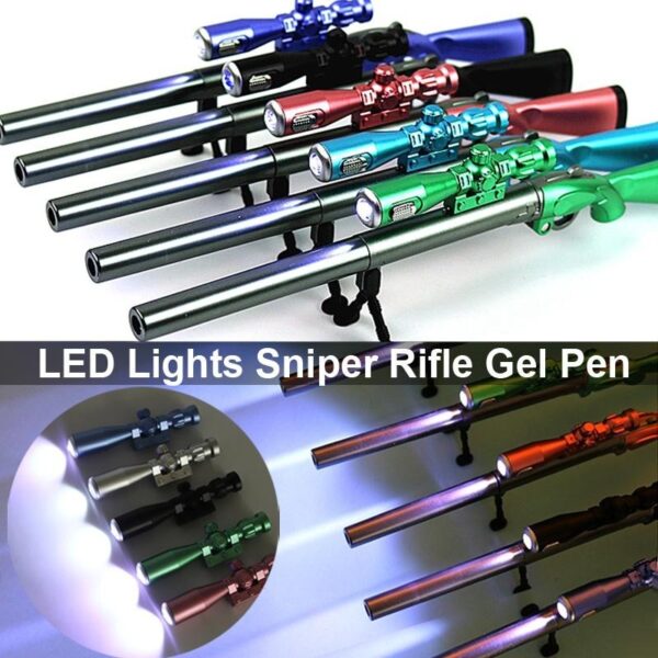 Sniper Rifle Imogi Gel Pen Wtih Torch Creative Survival Game Gun Toy Gel Pens - Image 4