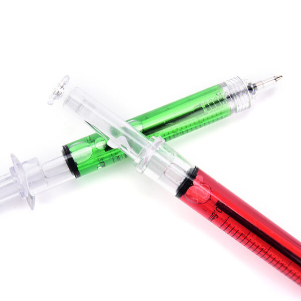 INJECTION Syringe Injection Shape Ballpen Doctor Nurse Gift Liquid Pen Ballpoint - Image 2