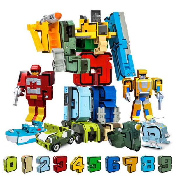 Transformation Number Robot Deformation Figures City DIY Creative Building Blocks Sets - Image 2