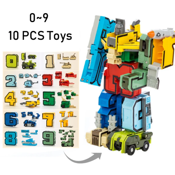 Transformation Number Robot Deformation Figures City DIY Creative Building Blocks Sets - Image 3