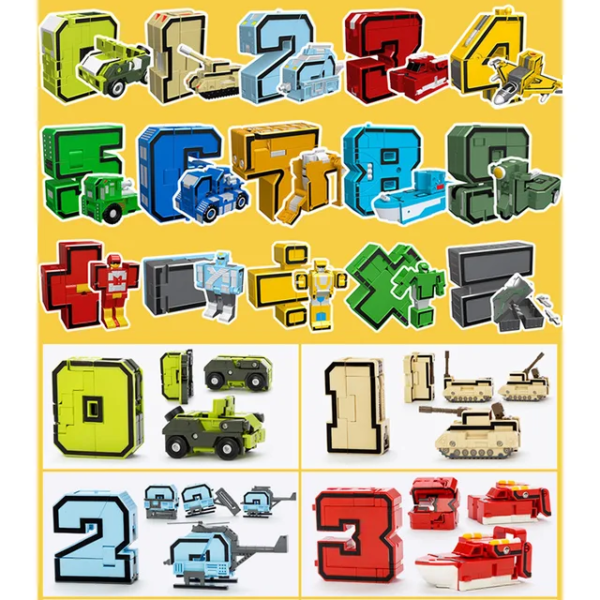 Transformation Number Robot Deformation Figures City DIY Creative Building Blocks Sets - Image 7