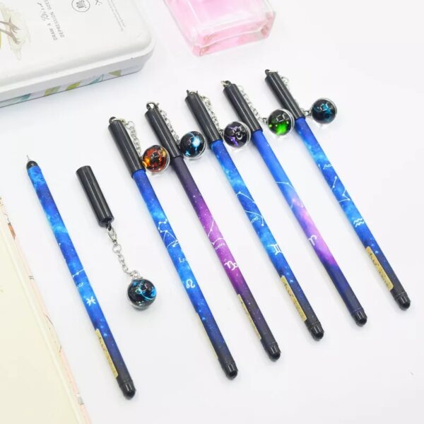 ZODEC Stationery Constellation Noctilucent Pendant Black Student Neutral Cute Kawaii Signature Lovely Pendant Gel Pen