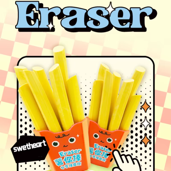 1 Box French Fries Shape Erasers