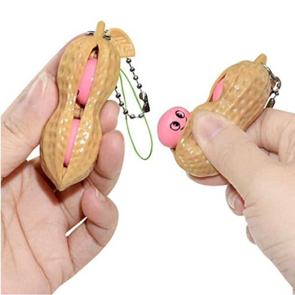 Funny Peanut Beans Squishy Squeeze Peas Edc Fidget Toys Pendants Keychain Stress Relief - Image 6
