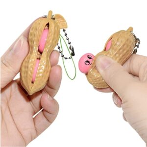 Funny Peanut Beans Squishy Squeeze Peas Edc Fidget Toys Pendants Keychain Stress Relief